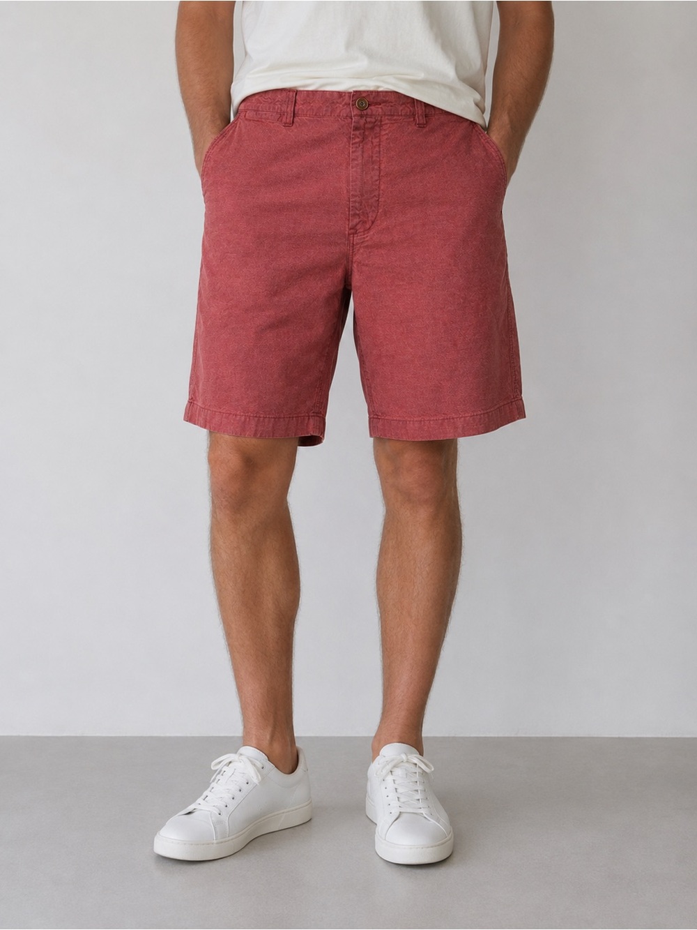 J. Crew Men's Washed Brick Red Flat-Front Cotton Shorts